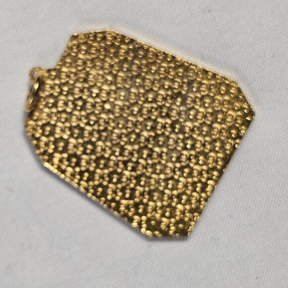 Vintage Gold Tone Black Enamel Flower Pendant Charm - Picture 4 of 6